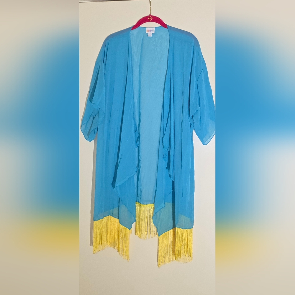 LuLaRoe Sheer Teal Kimono